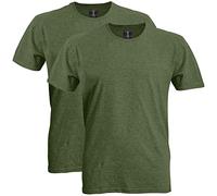 Gildan 64000 Softstyle - Camiseta de Manga Corta para Hombre, Heather Military (Paquete de 2), XXL