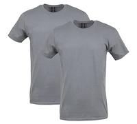 Gildan Fitted Cotton T-Shirt, 2-Pack Camisa, Gris Oscuro, XL para Hombre