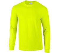 Gildan - Camiseta básica de Manga Larga para Hombre- 22 Colores Diferentes (Extra Grande (XL)) (Verde Fluorescente)
