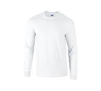 Gildan - Camiseta básica de Manga Larga para Hombre- 22 Colores Diferentes (Grande (L)) (Blanco)