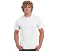 GILDAN - Camiseta con Cuello Redondo de Manga Corta para Hombre, Talla 4XL, Color Blanco