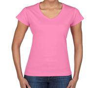 Gildan Camiseta Cuello V Mujer SoftStyle® Jersey Algodón Manga Corta