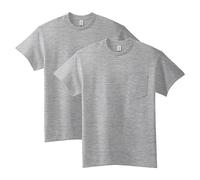 Gildan Camiseta de algodón para Adultos con Bolsillo, Paquete de 2 Camisa, Gris Deportivo, XX-Large Hombres