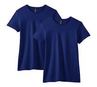 Gildan Camiseta de algodón Softstyle para Mujer, Estilo G64000l, Paquete múltiple, Azul Marino (Paquete de 2), S