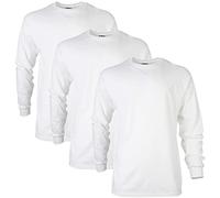Gildan Camiseta de Manga Larga de algodón para Hombre, Estilo G2400, Multipack, Blanco (3-Pack), 3X-Large