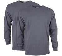 Gildan - Camiseta de Manga Larga de algodón para Hombre, Estilo G2400, Paquete de 2 Unidades - Gris - Small