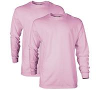 Gildan Camiseta de Manga Larga de algodón para Hombre (Paquete de 2), Rosa Claro (Paquete de 2), S