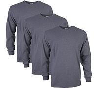 Gildan Camiseta de manga larga, de Ultra Cotton, estilo G2400, Camiseta para Hombre, Dark Heather (3-Pack), L