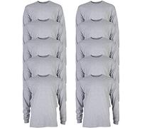 Gildan Camiseta de manga larga, de Ultra Cotton, estilo G2400, Camiseta para Hombre, Sport Grey (10-Pack), XL