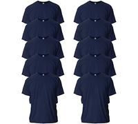 Gildan Camiseta de Ultra Cotton, Estilo G2000, T-shirt para Hombre, Azul (Navy), M (Paquete de 10)