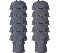 Gildan Camiseta de Ultra Cotton, Estilo G2000, T-shirt para Hombre, Gris (Dark Heather), M (Paquete de 10)
