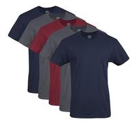 Gildan - Camiseta para Hombre, Estilo G1100 (Paquete de Varias Unidades), Azul Marino/carbón/Rojo (Paquete de 5), Medium