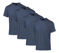 Gildan Camiseta Softstyle CVC de Manga Corta para Hombre, Estilo G67000, Paquete de 4, Neblina Azul Marino, Large