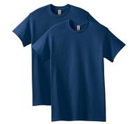 Gildan Camiseta de algodón pesado para adultos, estilo G5000, paquete múltiple, Azul marino (paquete de 2), Large