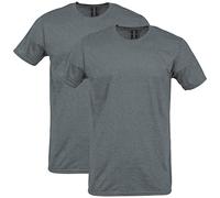 Gildan Camiseta Unisex de algodón Softstyle para Adultos, Estilo G64000, Paquete múltiple, Grafito Jaspeado (Paquete de 2), XL