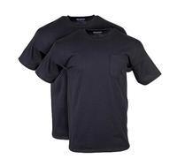 Gildan Camisetas de Trabajo Dryblend para Adultos con Bolsillo, Paquete de 2, Negro, X-Large