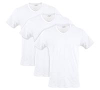 Gildan Cotton Stretch T-Shirts, Multipack Ropa Interior, Blanco ártico (Cuello en V, Paquete de 3), S (Pack de 3) para Hombre