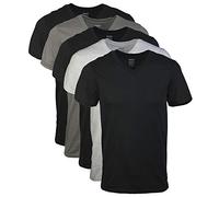Gildan estilo G1103 Camiseta para hombre con cuello de pico, paquete de varias unidades, Negro/Gris Deportivo/Carbón (pack de 5), Medium
