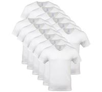 Gildan Estilo G1103 Camiseta para Hombre con Cuello en Pico, Paquete de Varias Unidades, Blanco (12-Pack), Large