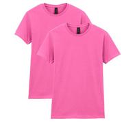 GILDAN Fitted Cotton T-Shirt, 2-Pack Camiseta, Azalea, M para Mujer