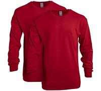 Gildan Heavy Cotton Long Sleeve T-Shirt, Style G5400, 2-Pack Camiseta, Rosso, M (Pack de 2) para Hombre