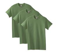 Gildan Heavy Cotton T-Shirt, Style G5000, Multipack Camiseta, Opaco, Verde Militar (Paquete de 3), L (Pack de 3) para Hombre