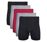 Gildan Men's Covered Waistband Boxer Brief 5 Pack, Grey/Black, X-Large