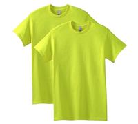 Gildan Men's Heavy Cotton Adult T-Shirt, 2-Pack, Safety Green, Large