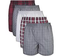 Gildan Men's Woven Boxer Underwear 5-Pack, Mixed Red/Grey Large (Multi-Color)