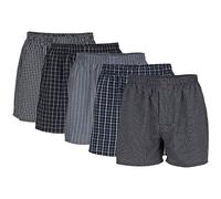 Gildan Men's Woven Boxers, Black Stripe Assorted, Medium, 5-Pack