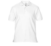 Gildan - Polo de Manga Corta de Deporte Doble Pique para Caballero/Hombre de Primera Calidad Modelo Premium - Verano/Vacaciones (2XL) (Blanco)