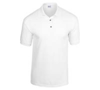 Gildan - Polo Jersey manga corta transpirable Modelo DryBlend Hombre Caballero - Verano/Ejercicio (2XL/Blanco)