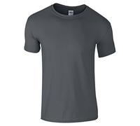 Gildan - Suave básica camiseta de manga corta para hombre - 100% algodón gordo (Mediana (M)/Carbón )
