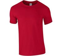 Gildan - Suave básica Camiseta de Manga Corta para Hombre - 100% algodón Gordo (Pequeña (S)) (Rojo Cereza)