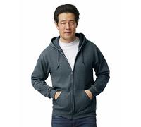 Gildan Sudadera con capucha, cremallera y forro polar, estilo G18600, Sudadera con capucha para Hombre, Dark Heather, M