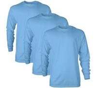 Gildan Ultra Cotton Long Sleeve T-Shirt, Style G2400, Multipack Camiseta, Carolina Blue (3 Unidades), XXXL (Pack de 3) para Hombre