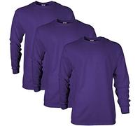 Gildan Ultra Cotton Long Sleeve T-Shirt, Style G2400, Multipack Camiseta, Morado (3 Paquetes), L (Pack de 3) para Hombre