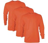 Gildan Ultra Cotton Long Sleeve T-Shirt, Style G2400, Multipack Camiseta, Orange (3 Unidades), L (Pack de 3) para Hombre
