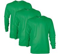 Gildan Ultra Cotton Long Sleeve T-Shirt, Style G2400, Multipack Camiseta, Verde irlandés (3 Unidades), XXL (Pack de 3) para Hombre