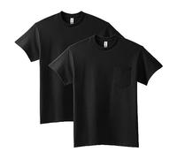 Gildan Ultra Cotton T-Shirt with Pocket, Style G2300, 2-Pack Camisa, Negro, L (Pack de 2) Unisex Adulto