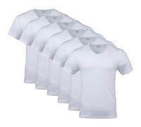 Gildan V-Ausschnitt G1103-Camiseta de Manga Corta Camiseta, Blanco (6 Unidades), S (Pack de 6) para Hombre