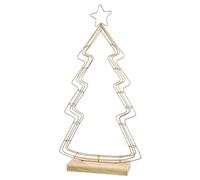 GILDE Abeto Decorativo de Aluminio, Color Dorado y Natural, 87 cm de Alto x 45 cm de Ancho, Forma de árbol de Navidad