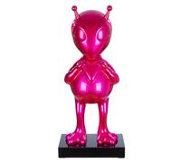 GILDE Allie Alien - Escultura (Resina y mármol, 68 x 30 cm), Color Rosa Brillante
