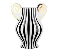 GILDE Anphora - Jarrón Decorativo (cerámica, 29 x 23 cm), diseño de Rayas, Color Blanco