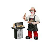 GILDE Barbacoa de Payaso de Resina para Barbacoa, Regalo Decorativo y Coleccionable, Multicolor, 15 cm de Alto, 13 cm de Ancho, 7 cm de Profundidad