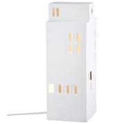 GILDE Cacco - Lámpara de mesa (porcelana, 27 x 10 cm), diseño de casa, color blanco mate