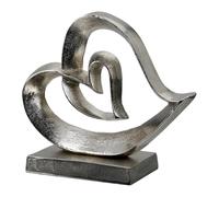 GILDE Corazón en Relieve de Aluminio - Acabado Antiguo - Plata - Forma de corazón - Altura 25 cm x Ancho 29 cm