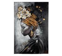GILDE Cuadro de belleza en negro - metal - diseño de mujer - rectangular - estructurado - negro - altura 120 cm x ancho 80 cm