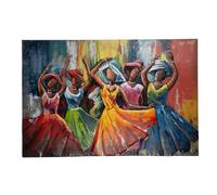 GILDE Cuadro de metal con texto "Lets Dance", multicolor, estructurado, diseño de bailarín, rectangular, 80 cm de alto x 120 cm de ancho