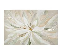 GILDE Cuadro Golea - Lienzo - Diseño floral - Rectangular - estructurado - Altura 80 cm x Ancho 120 cm - Blanco - Decoración de pared